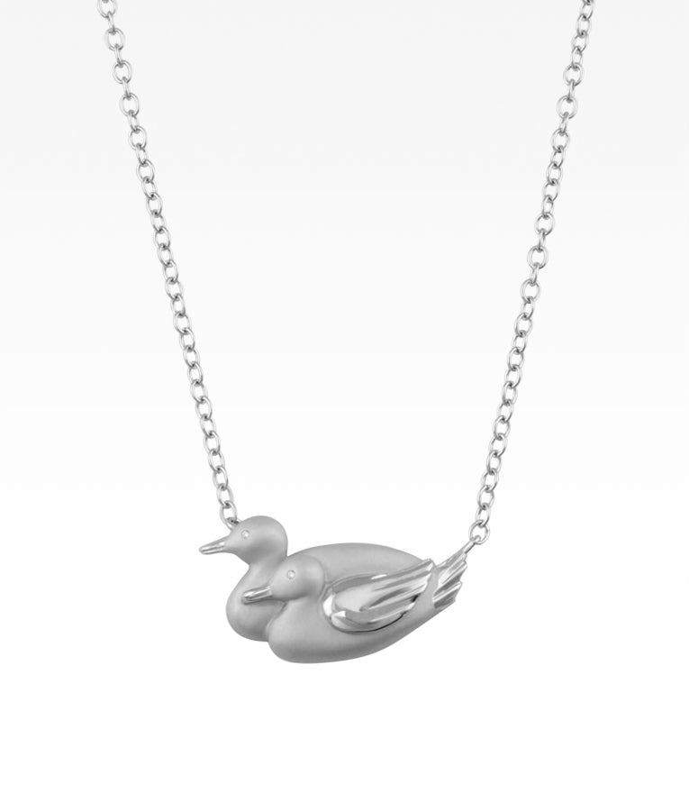 Mallard Couple Satin Necklace