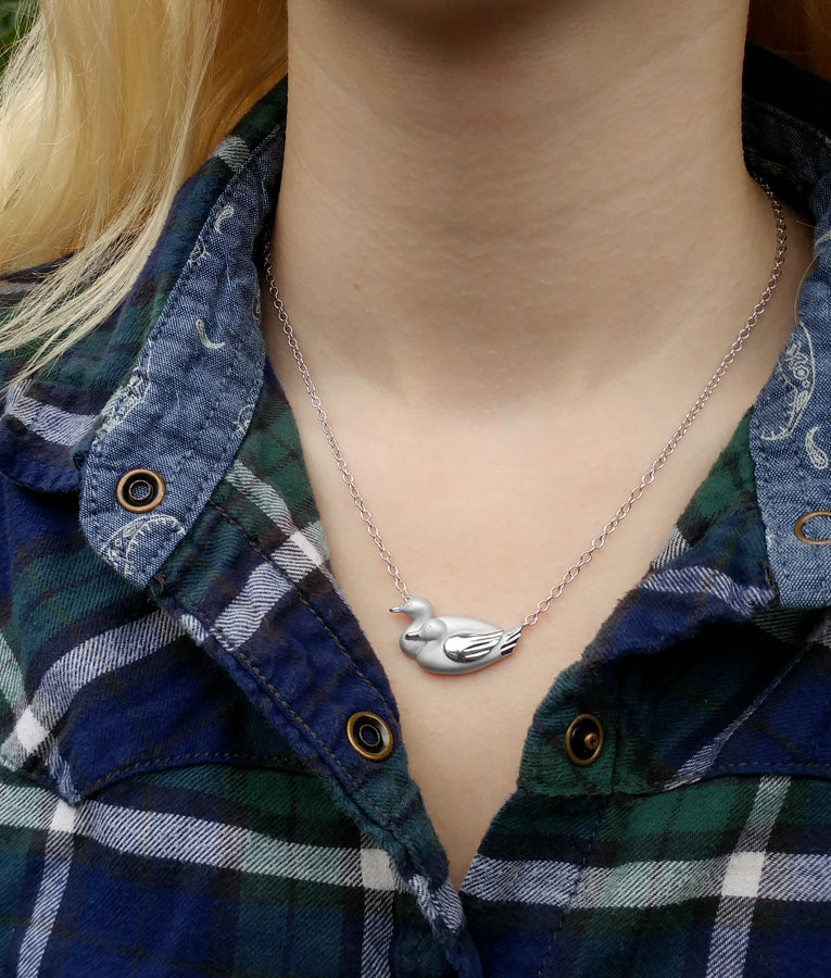 Mallard Couple Satin Necklace