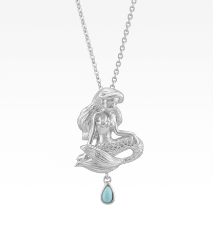 Larimar Drop Mermaid Necklace