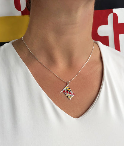 Maryland Flag Necklace – Silver Linings Jewelry